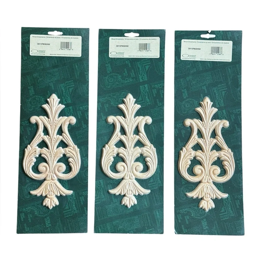 Decorative Wood Appliqué Set of 3 Baroque French Provincial Vintage Decor